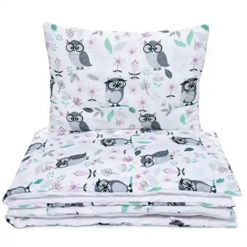 ⁨Bedding set with filling 80x100 cm wise owls⁩ at Wasserman.eu