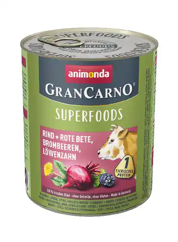 ⁨ANIMONDA GranCarno Superfoods wołowina burak - mokra karma dla psa - 800g⁩ w sklepie Wasserman.eu