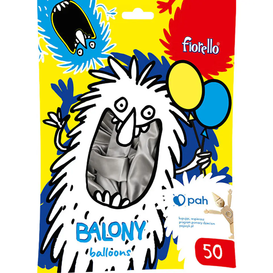 ⁨Balony 10` metalizowane SREBRNE (50szt.) 170-2631 FIORELLO⁩ w sklepie Wasserman.eu