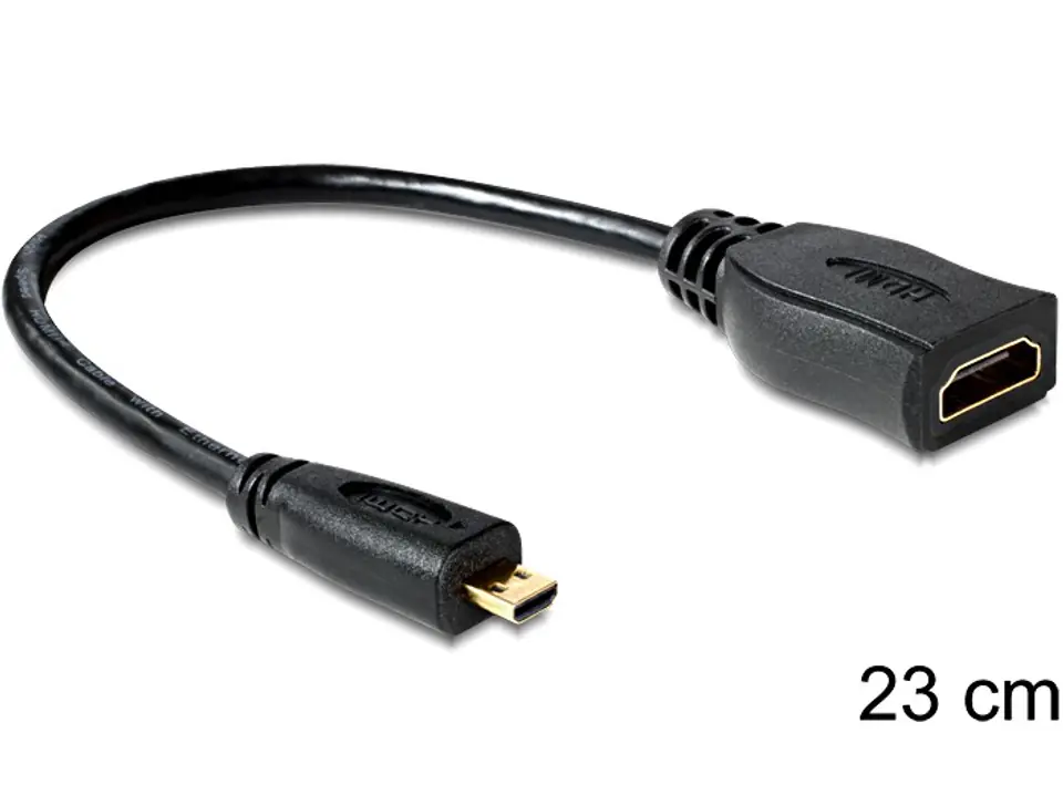 Adapter Micro HDMI-D(M)->HDMI-A(F) 23cm at Wasserman.eu