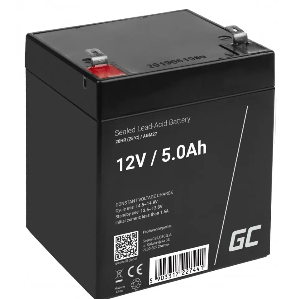 ⁨Green Cell AGM27 UPS battery Sealed Lead Acid (VRLA) 12 V 5 Ah⁩ at Wasserman.eu