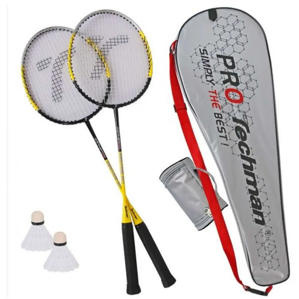 ⁨Zestaw Techman badminton (kolor Czarny. Żółty)⁩ w sklepie Wasserman.eu