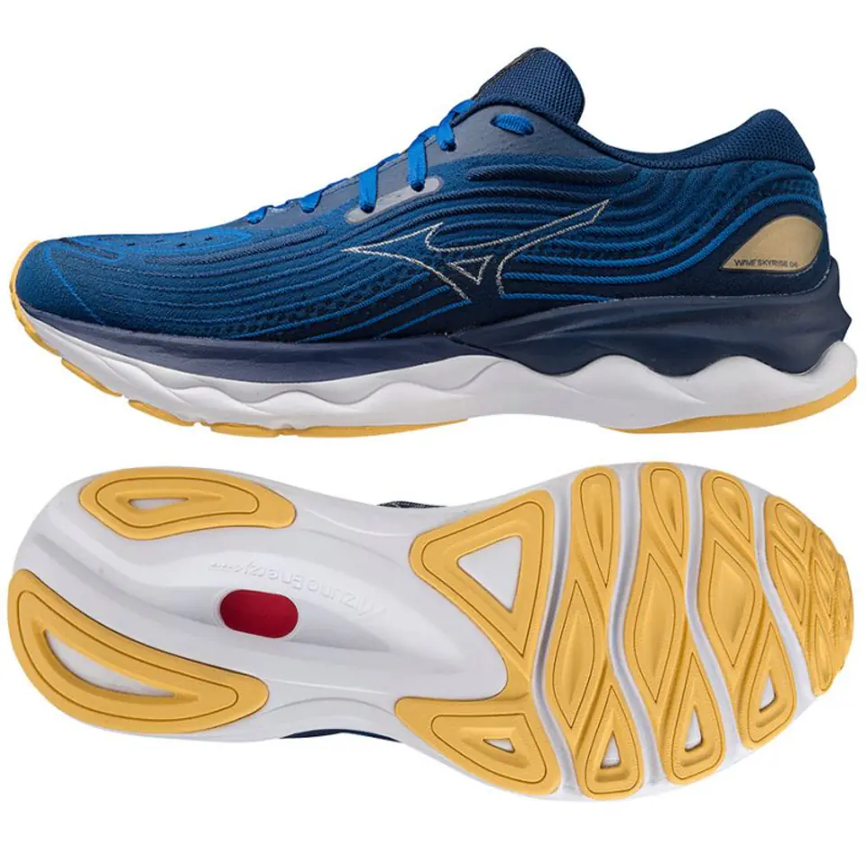 ⁨Buty do biegania Mizuno WAVE SKYRISE 4 M (kolor Niebieski, rozmiar 44 1/2)⁩ w sklepie Wasserman.eu