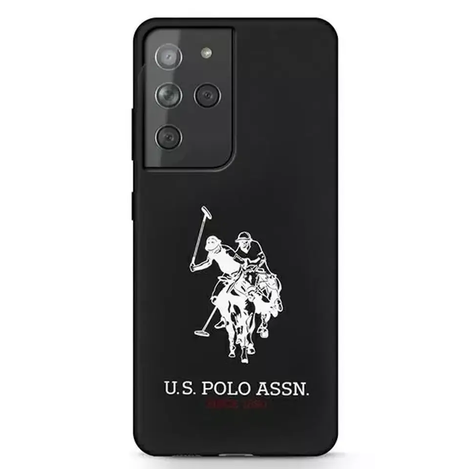 ⁨Etui na telefon US Polo Silicone Logo do Samsung Galaxy S21 Ultra czarny/black⁩ w sklepie Wasserman.eu