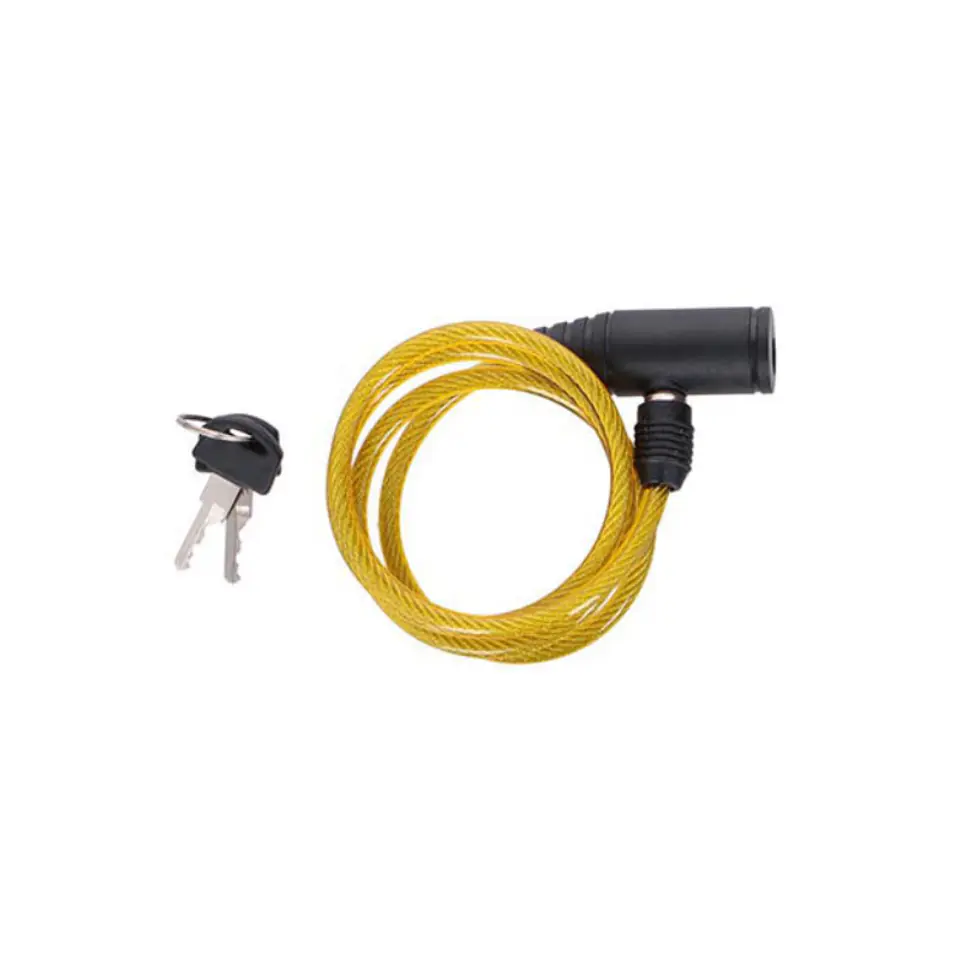 Dunlop - Zapięcie do roweru spiralne na klucz 90 cm (Żółty) w sklepie Wasserman.eu