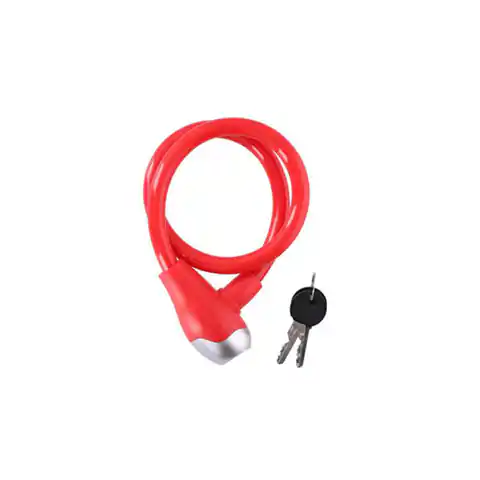 ⁨Dunlop - Zapięcie do roweru spiralne na klucz 65 cm (Czerwony)⁩ w sklepie Wasserman.eu