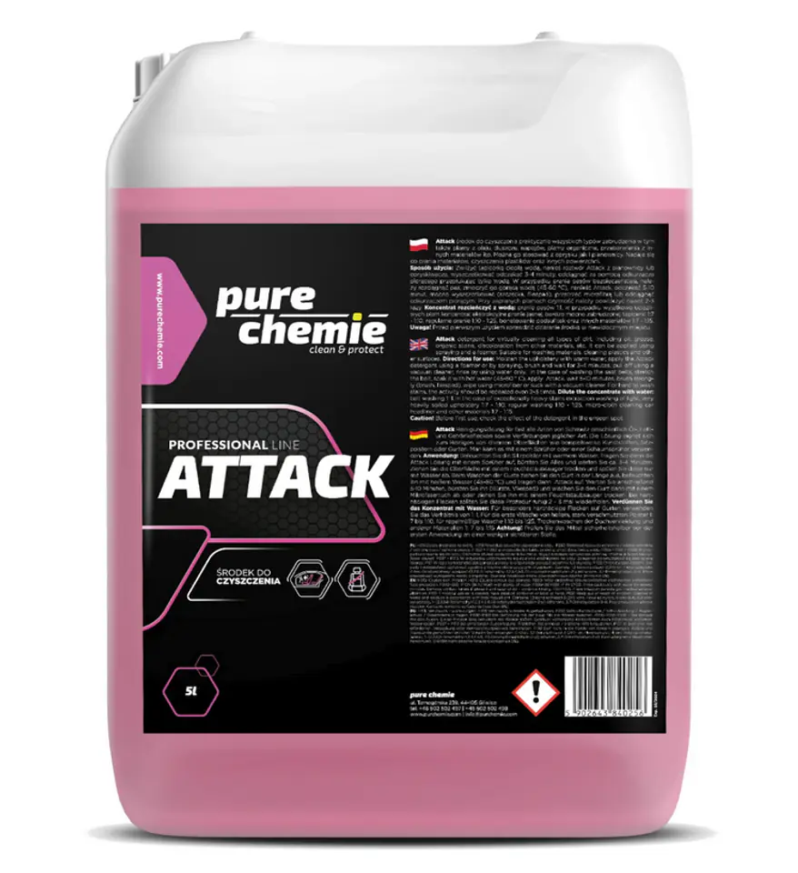 ⁨Pure Chemie Attack EC 5L - środek do prania tapicerki⁩ w sklepie Wasserman.eu