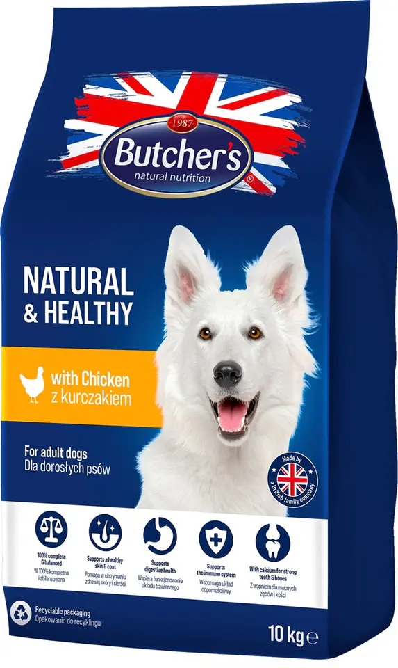 ⁨BUTCHER'S Natural&Healthy with chicken - dry dog food - 10 kg⁩ at Wasserman.eu