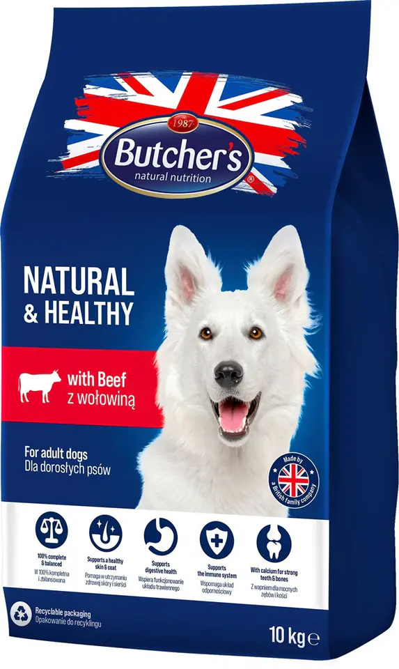 BUTCHER'S Natural&Healthy with beef - dry dog food - 10 kg at Wasserman.eu