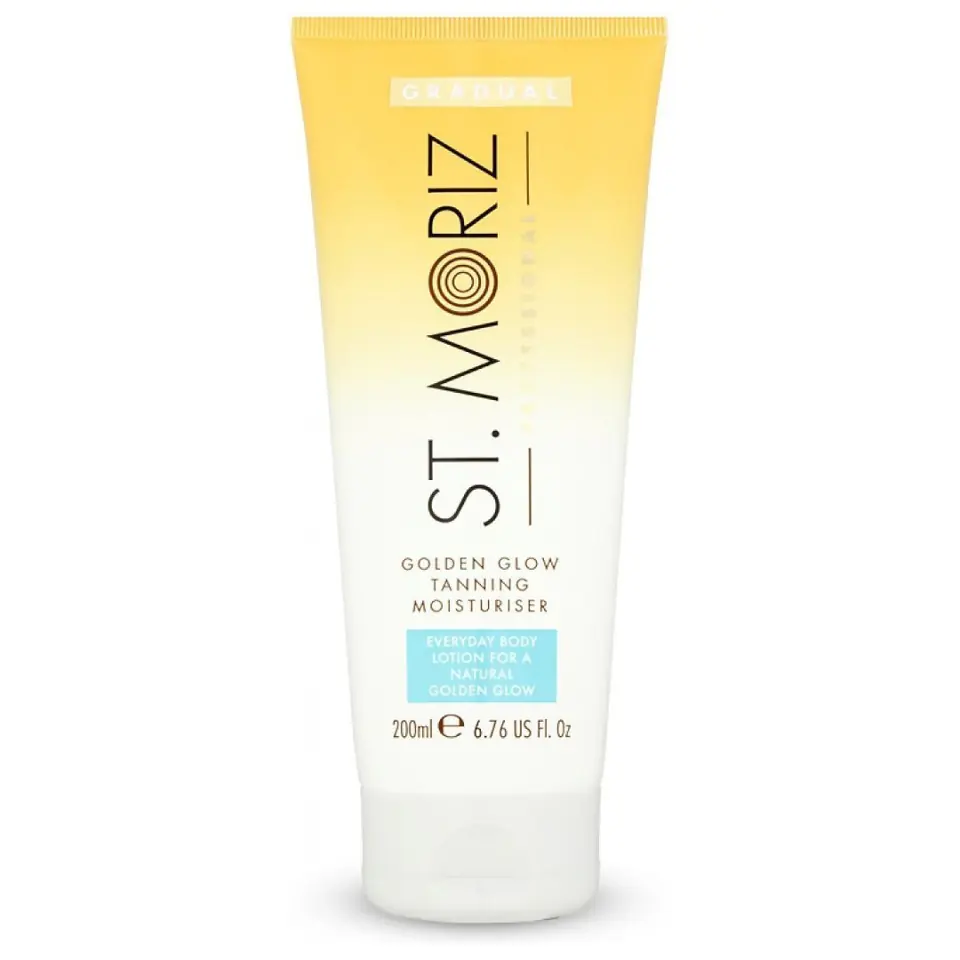 ⁨ST.MORIZ Professional Nawilżający Lotion budujący opaleniznę Golden Glow 200ml⁩ w sklepie Wasserman.eu