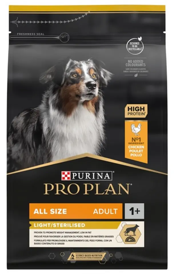 ⁨PURINA Pro Plan Adult Light/Sterilised - dry dog food - 3 kg⁩ at Wasserman.eu