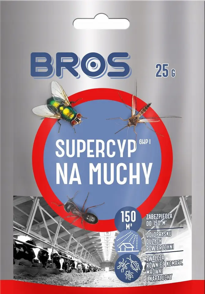 ⁨PREPARAT DO OPRYSKU NA MUCHY 25G - SUPERCYP 6WP⁩ w sklepie Wasserman.eu