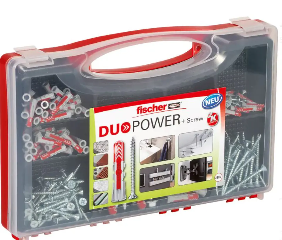 FISCHER REDBOX DUOPOWER DOWEL SET + SCREWS 280pcs at Wasserman.eu