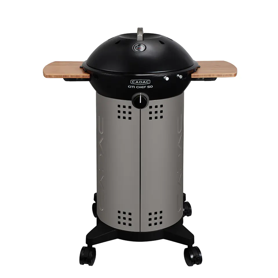 ⁨Grill gazowy na kółkach CADAC City Chef 49cm z bocznymi półkami⁩ w sklepie Wasserman.eu