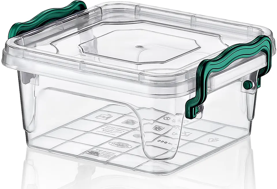 ⁨Pojemnik plastikowy 350ml KWADRAT MULTI BOX z pokrywką⁩ w sklepie Wasserman.eu