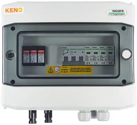 ⁨DC+AC switchgear with surge protective device 1000V type 2, 1x PV string, 1x MPPT // og. AC type 2, 16A, 1-F⁩ at Wasserman.eu