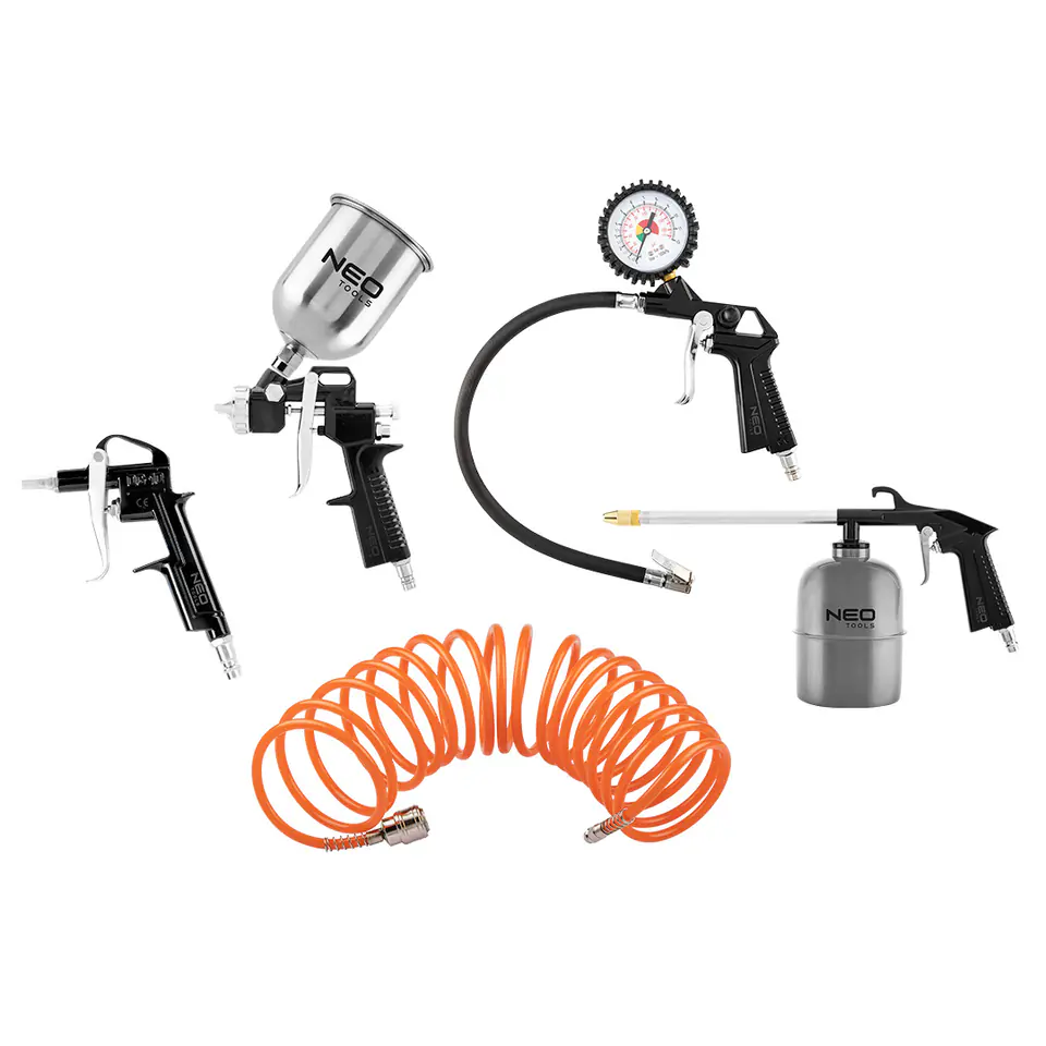 ⁨Paint set, spray gun upper tank, 5 pcs.⁩ at Wasserman.eu