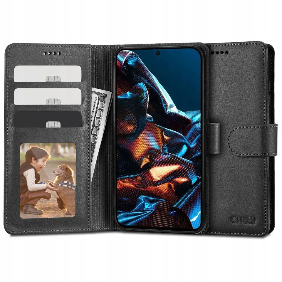 ⁨Etui XIAOMI REDMI NOTE 12 PRO / POCO 5X PRO 5G Tech-Protect Wallet czarne⁩ w sklepie Wasserman.eu