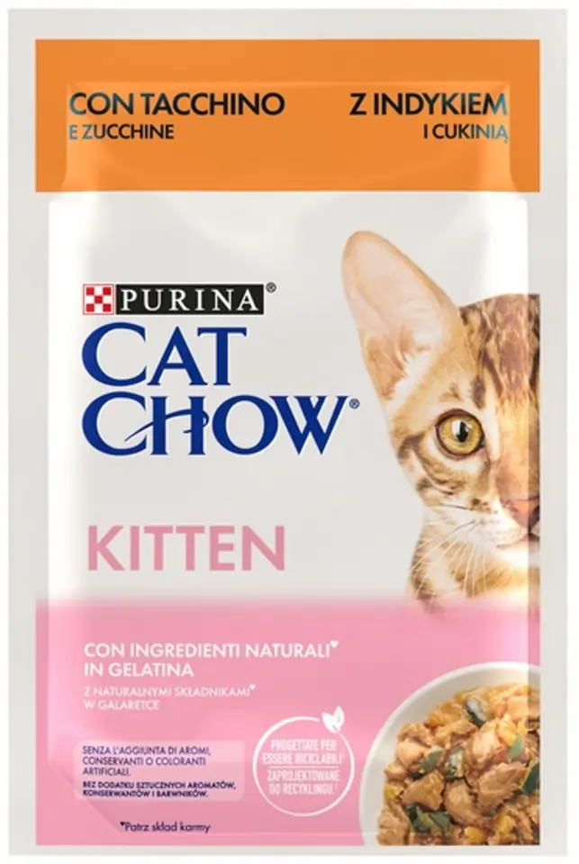 ⁨Purina Cat Chow Kitten Indyk i cukinia saszetka 85g⁩ w sklepie Wasserman.eu