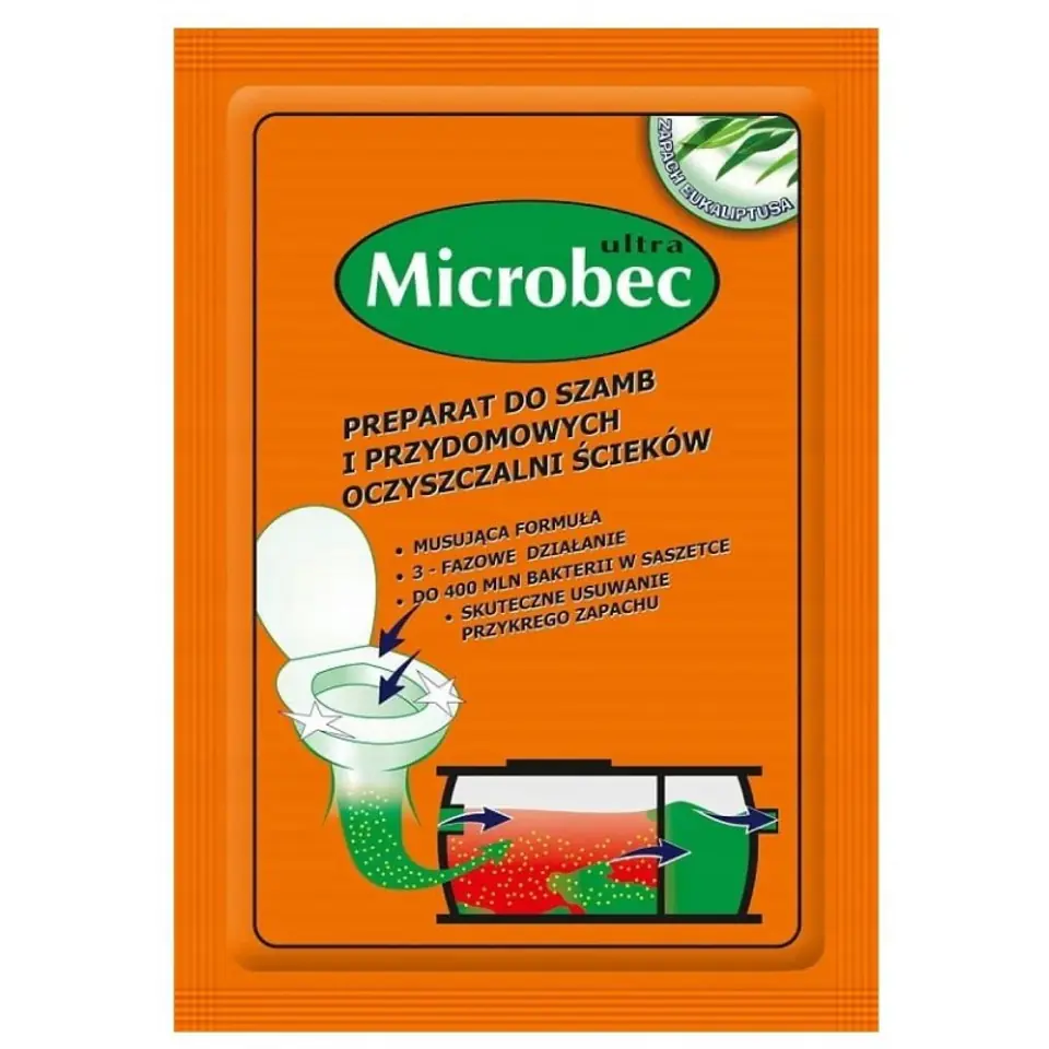 ⁨PREPARATION FOR SEPTIC TANKS MICROBEC ULTRA 25G PIECES EUCALYPTUS⁩ at Wasserman.eu