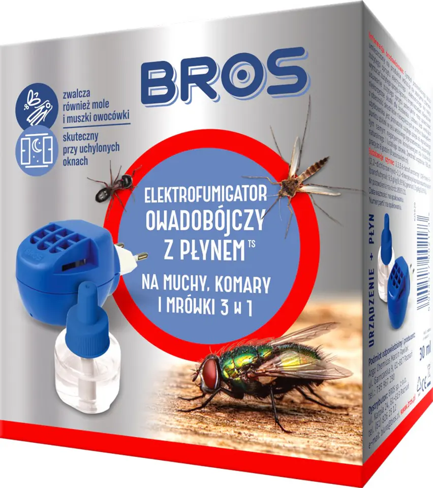 ⁨BROS electro + liquid 3in1 against flies, mosquitoes and ants BROS elektro liquid 3in1⁩ at Wasserman.eu