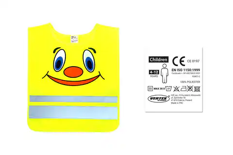⁨01737 Kamizelka ostrzegawcza dziecięca żółta SVK-04 z certyfikatem⁩ w sklepie Wasserman.eu
