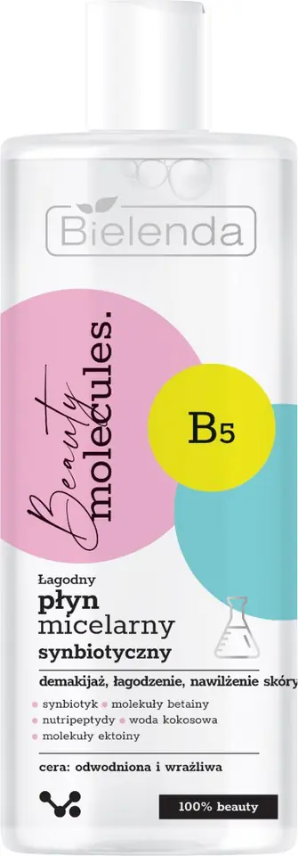 ⁨Bielenda Beauty Molecules.Łagodny Płyn micelarny synbiotyczny - do cery wrażliwej i odwodnionej 500ml⁩ w sklepie Wasserman.eu