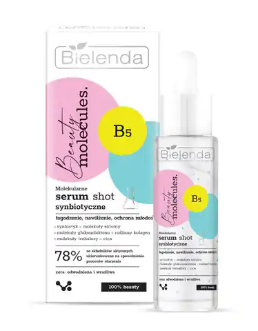 ⁨Bielenda Beauty Molecules.Molekularne Serum Shot synbiotyczne - do cery wrażliwej i odwodnionej 30ml⁩ w sklepie Wasserman.eu