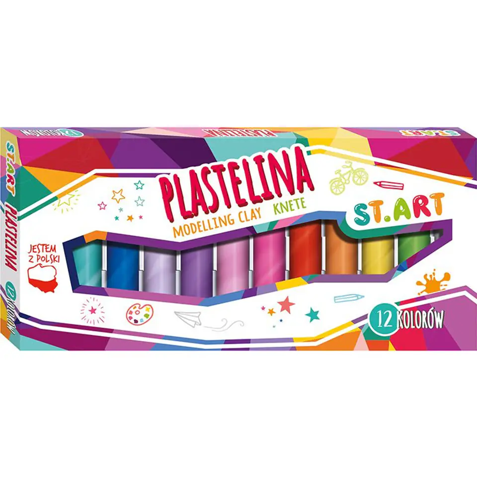 ⁨Plastelina ST.ART 12 kolorów St.Majewski⁩ w sklepie Wasserman.eu