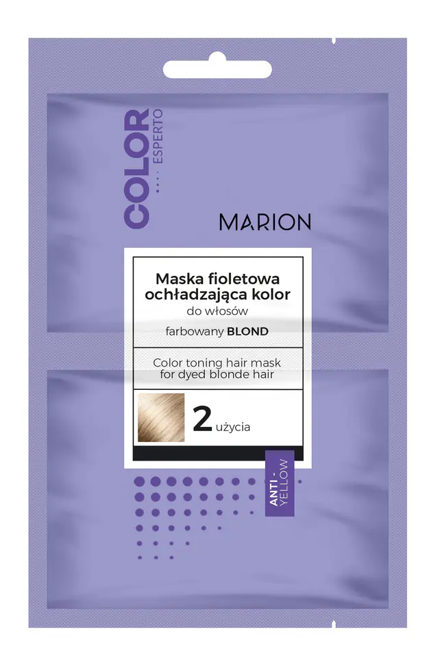 ⁨Marion Color Esperto Maska fioletowa do włosów ochładzająca kolor - farbowany blond 20mlx2⁩ w sklepie Wasserman.eu