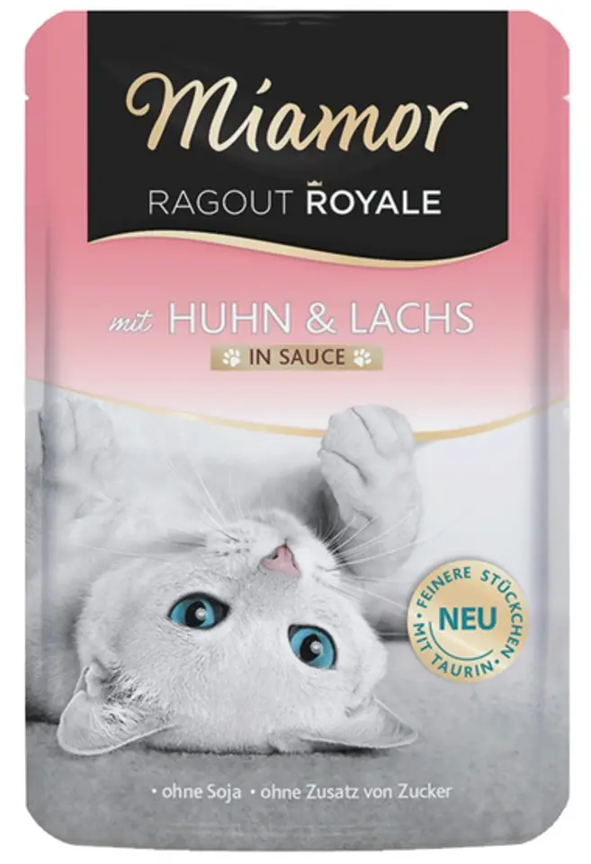 ⁨Miamor Ragout Royale z kurczakiem i łososiem w sosie saszetka 100g⁩ w sklepie Wasserman.eu