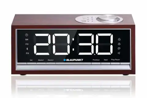 ⁨BLAUPUNKT CR60BT Bluetooth Radio Alarm Clock, brown wood⁩ at Wasserman.eu