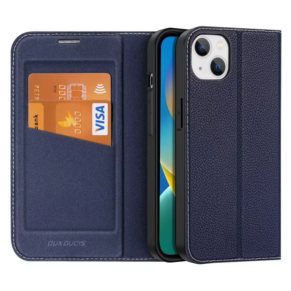 ⁨Dux Ducis Skin X2 etui do iPhone 14 Plus pokrowiec z magnetyczną klapką niebieski⁩ w sklepie Wasserman.eu