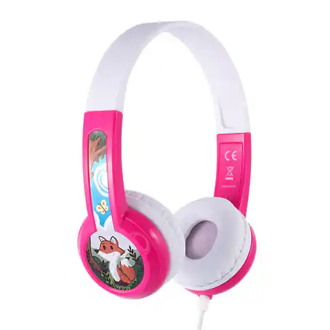⁨Słuchawki przewodowe dla dzieci BuddyPhones DiscoverFun (różowe)⁩ w sklepie Wasserman.eu
