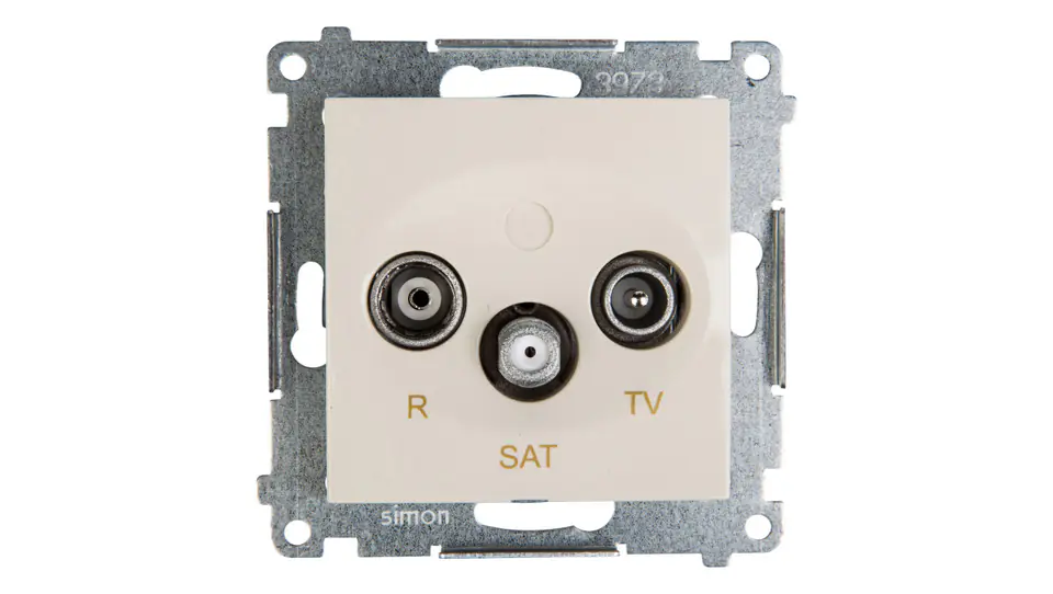 ⁨Simon 54 Antenna socket RD/TV/SAT pass-through (cream) DASP.01/41⁩ at Wasserman.eu
