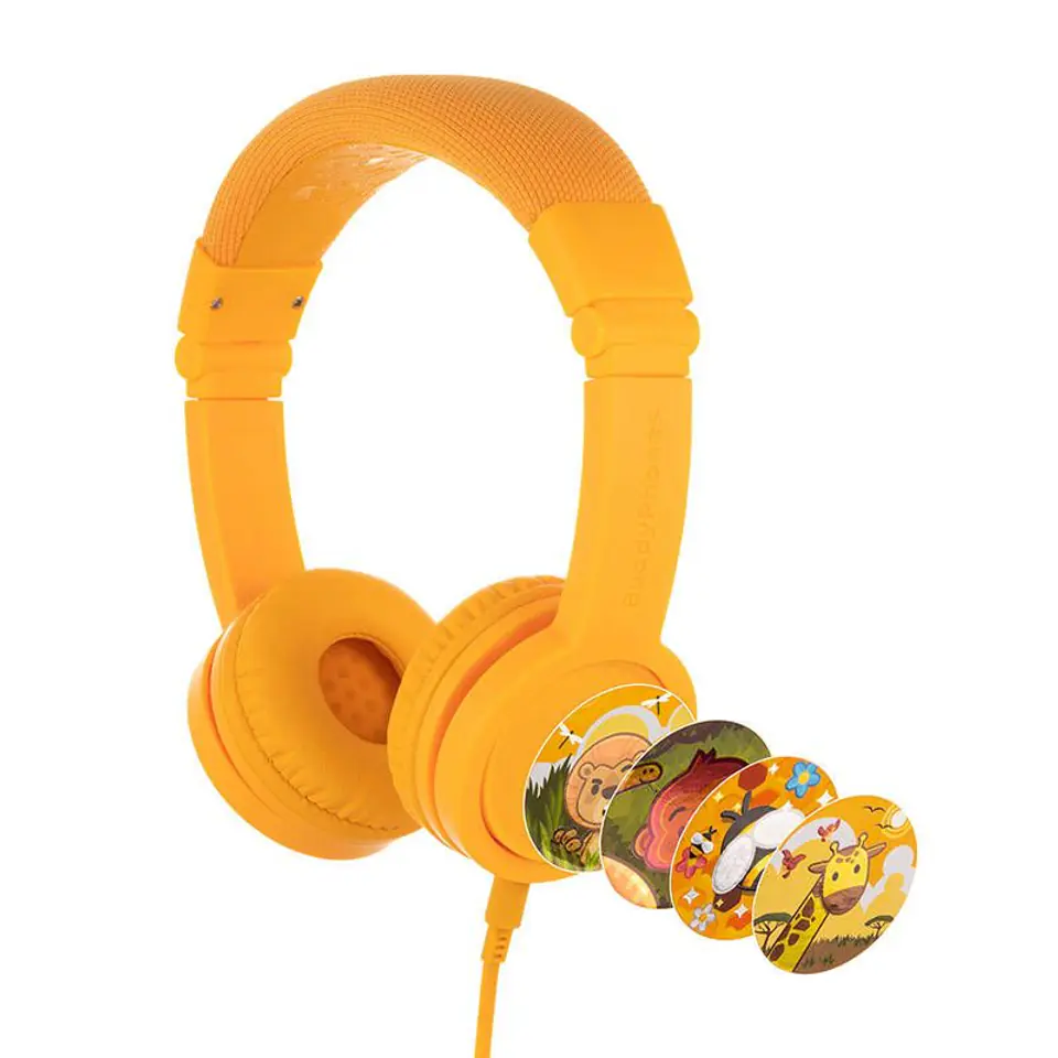 ⁨Słuchawki przewodowe dla dzieci BuddyPhones Explore Plus (żółte)⁩ w sklepie Wasserman.eu