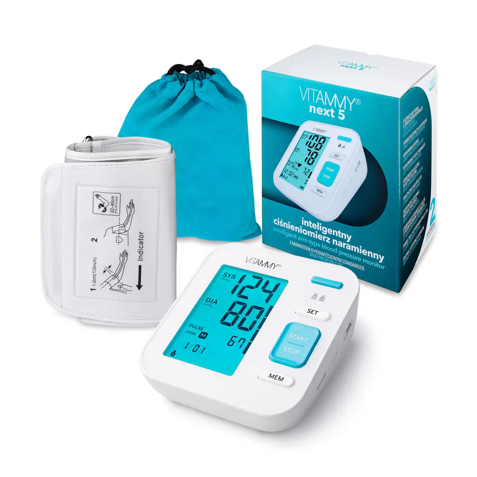 ⁨VITAMMY NEXT 5 + POWER MICRO Ciśnieniomierz z funkcją głosową i mankietem⁩ w sklepie Wasserman.eu