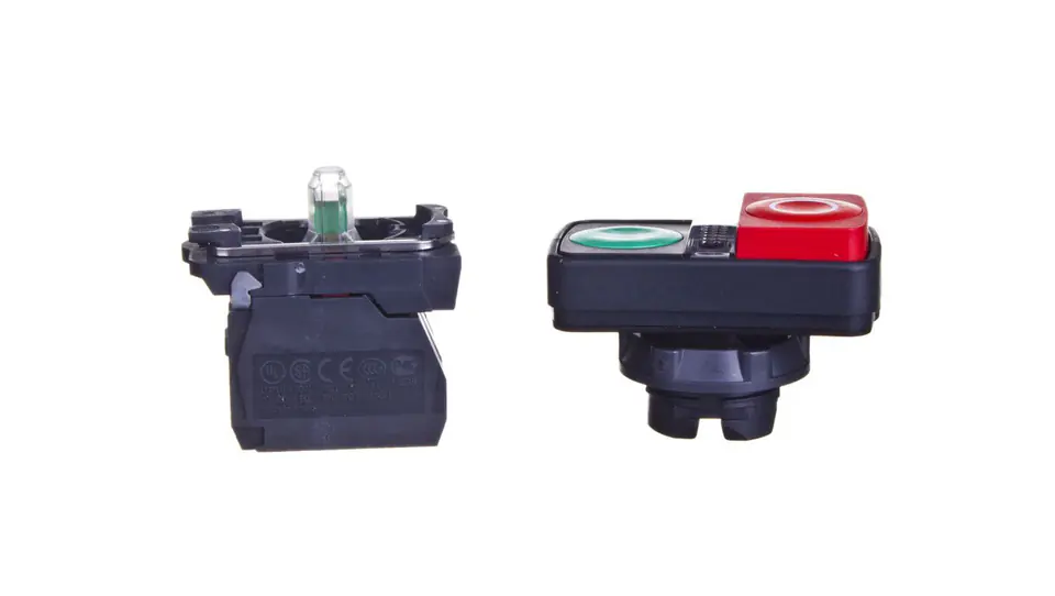 ⁨Przycisk sterowniczy podwójny 22mm czerwony/zielony 1Z 1R z samopowrotem z podświetleniem XB5AW73731M5⁩ w sklepie Wasserman.eu