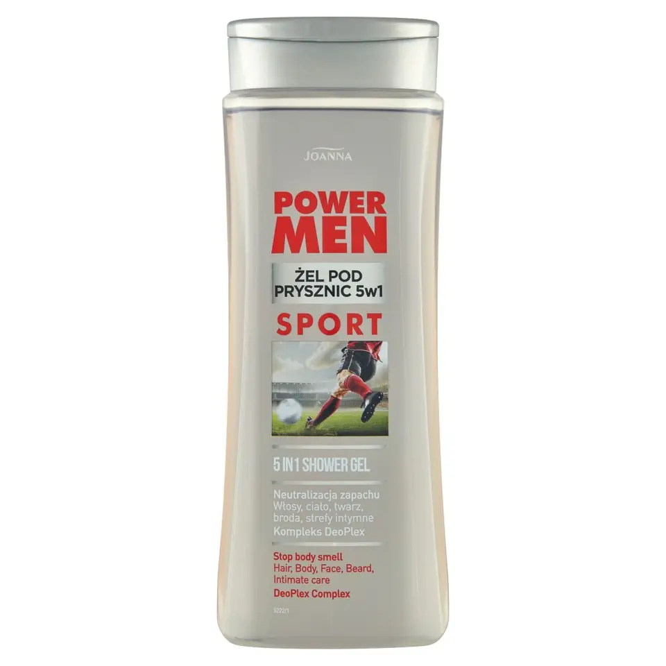 ⁨JOANNA Power Men Żel pod prysznic 5w1 Sport - DeoPlex 300 ml⁩ w sklepie Wasserman.eu