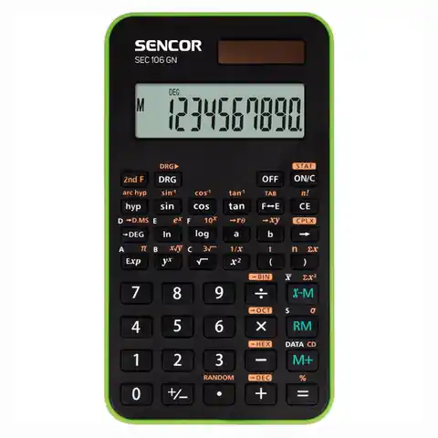 ⁨Sencor Kalkulator SEC 106 GN, zielona, szkolny, 10 cyfr, zielona ramka⁩ w sklepie Wasserman.eu