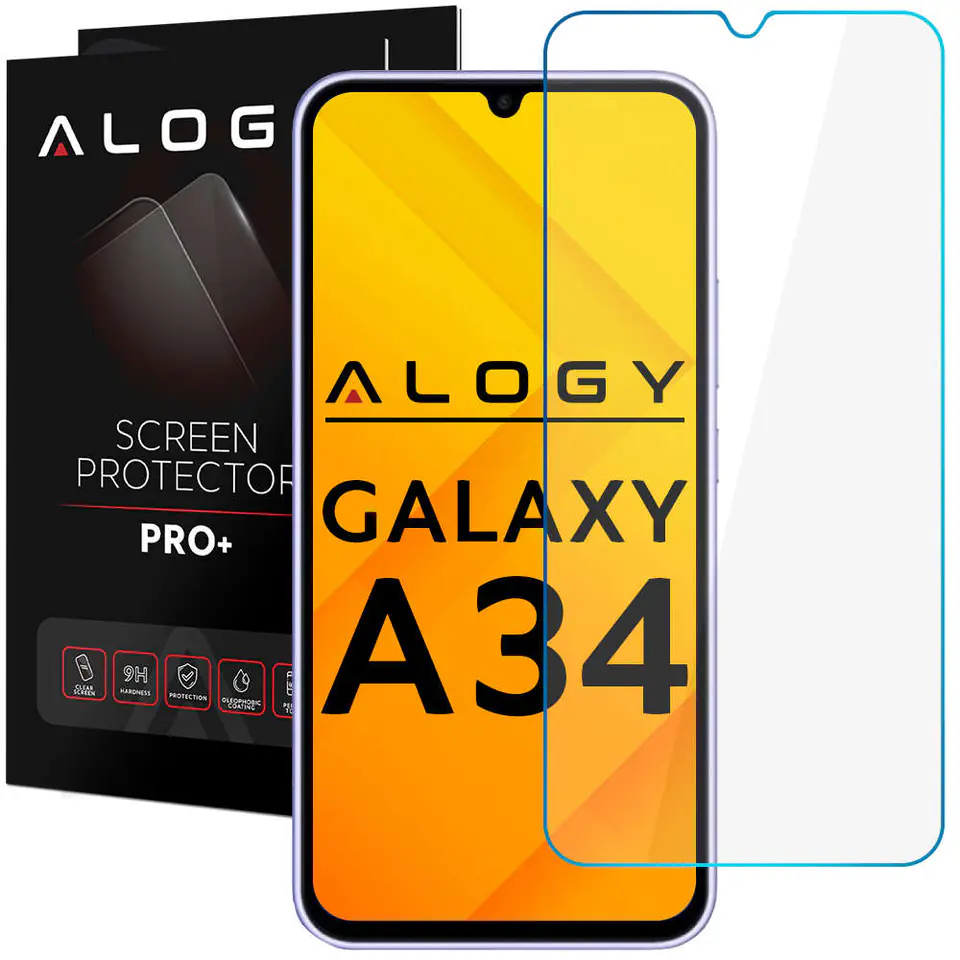 ⁨Szkło hartowane płaskie 9H Alogy Screen Protector PRO+ ochrona na ekran do Samsung Galaxy A34 5G⁩ w sklepie Wasserman.eu