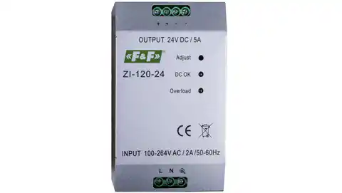 ⁨Switch mode power supply 230VAC/24VDC 120W 5A ZI-120-24V⁩ at Wasserman.eu