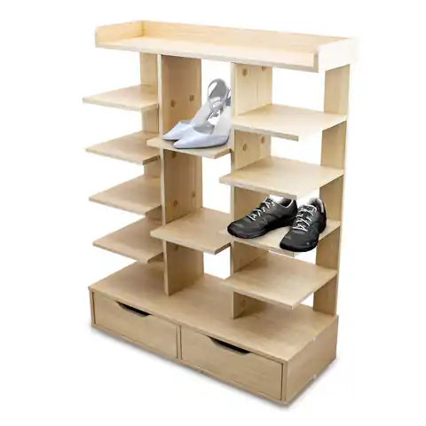 ⁨Szafka półka na buty z przegrodami i szufladami⁩ w sklepie Wasserman.eu