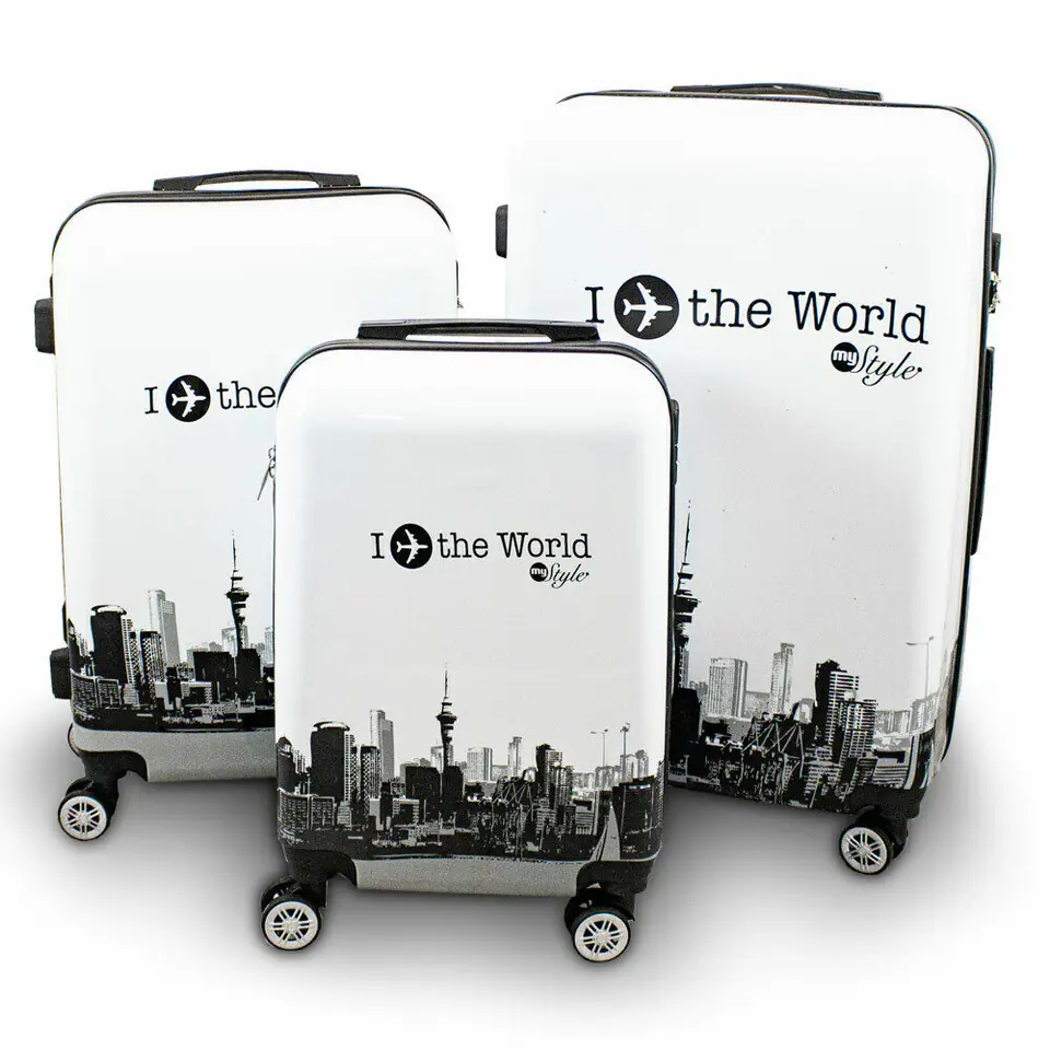 ⁨walizki zestaw fly the world white⁩ w sklepie Wasserman.eu