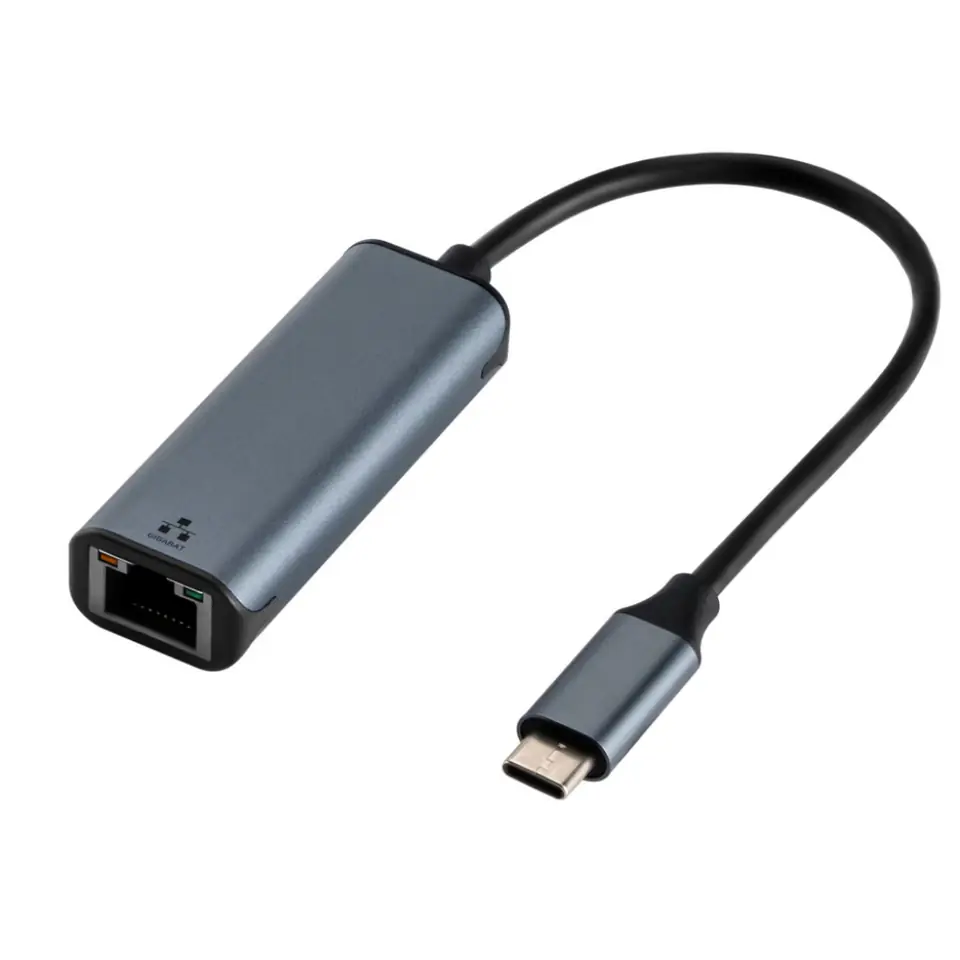 ADAPTER USB-C męski / ETHERNET 10/100/1000Mbps RJ45 (ALU) 15cm ART oem w sklepie Wasserman.eu