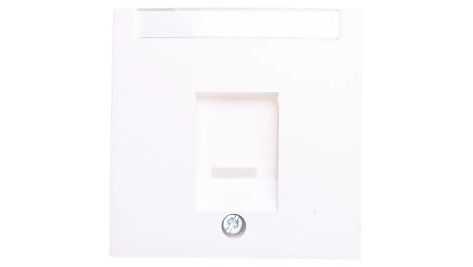 ⁨B.Square/S.1/B.3/B.7 Single faceplate with dust protection gate valve and description box, white 11701909⁩ at Wasserman.eu