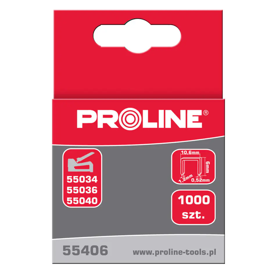 ⁨55412 Zszywki hartowane typ G prostokątne, L=12mm, Proline⁩ w sklepie Wasserman.eu