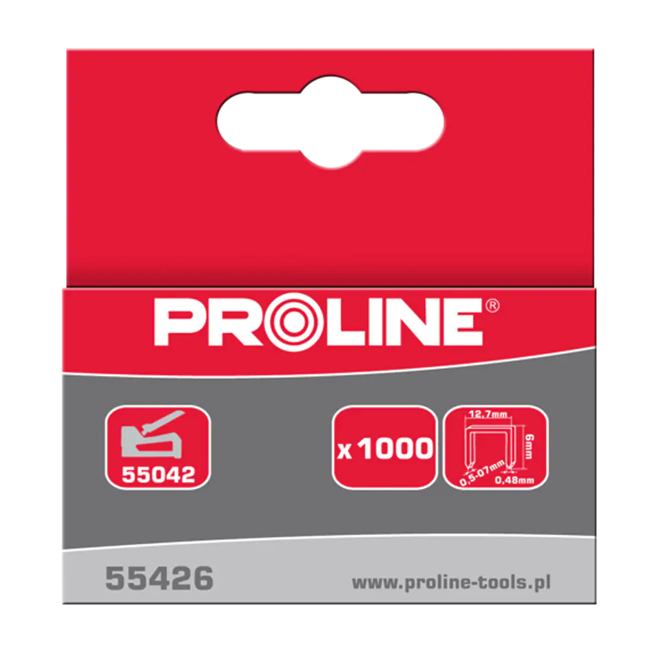 55426 Zszywki hartowane typ R prostokątne, L=6mm, Proline w sklepie Wasserman.eu