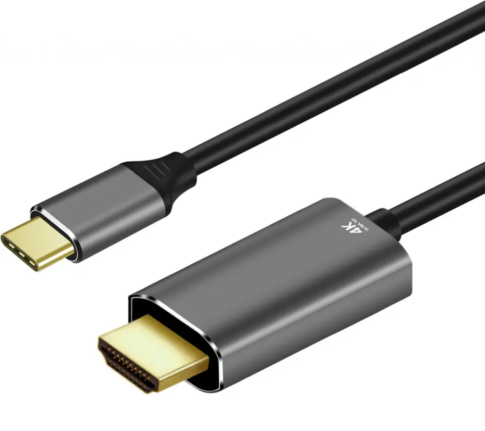 ⁨KABEL USB-C męski - HDMI 2.0 męski 4K 60Hz (ALU) ART oem 1.8m⁩ w sklepie Wasserman.eu