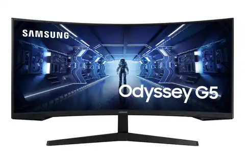 ⁨Samsung Odyssey C34G55TWWP 86.4 cm (34") 3440 x 1440 pixels UltraWide Dual Quad HD LED Black⁩ at Wasserman.eu